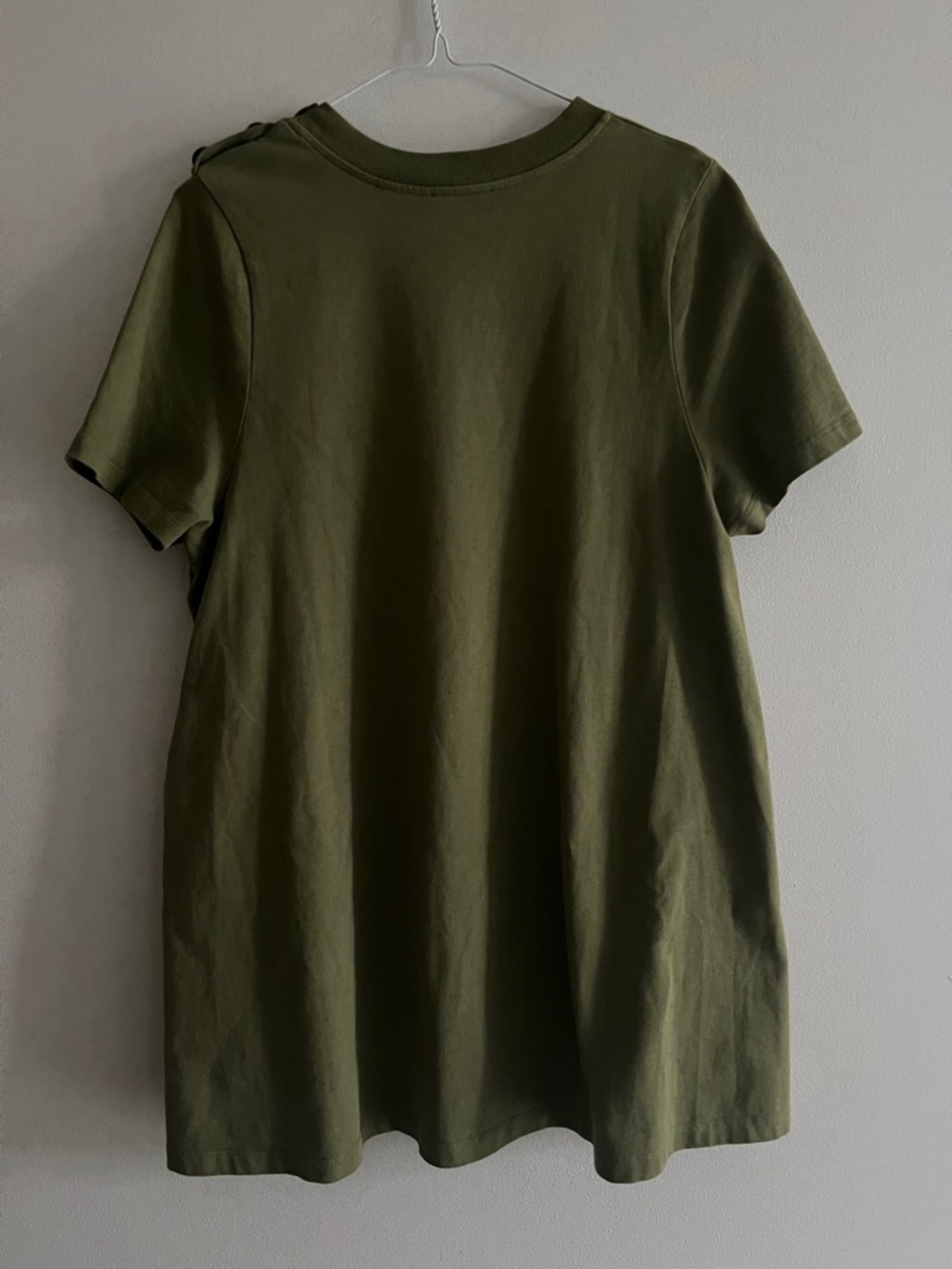 SEZANE green cotton t-shirt mini dress, size small - Picture 7 of 11